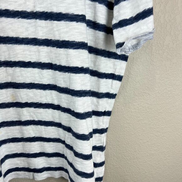 All Saints Casual Short Sleeve Striped  M Cotton White Blue Nautical Capsule - Picture 4 of 14